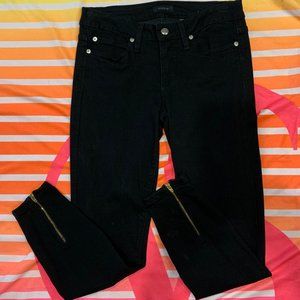 Bebe Black Jeans Zip on Botton